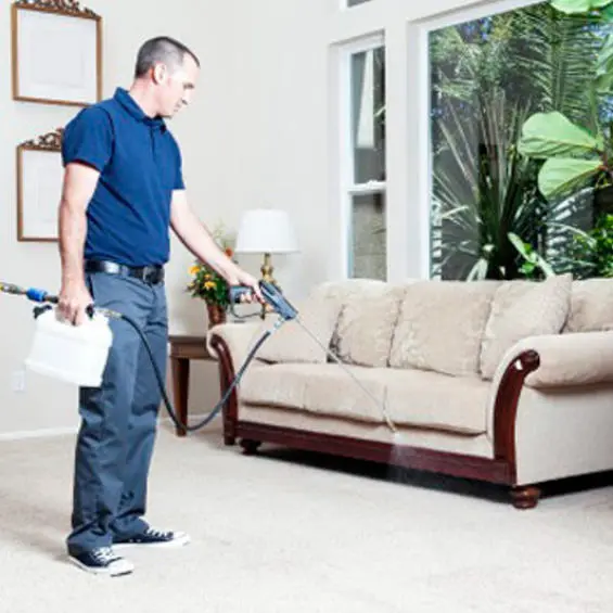 Ultra-Guard team member applying upholstery protection spray