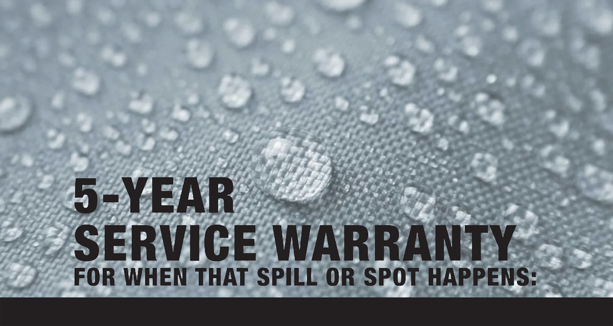 5 Year Service Warranty: For when that spill or spot happens.