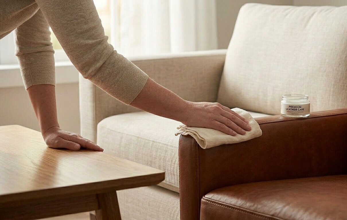 Preventative furniture care using Ultra-Guard Fabric Protection on sofas and chairs in a home setting San Juan Capistrano California